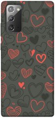 Чехол для Samsung Galaxy Note 20 PandaPrint Милые сердца паттерн