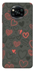 Чехол для Xiaomi Poco X3 NFC PandaPrint Милые сердца паттерн