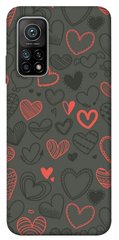 Чехол для Xiaomi Mi 10T PandaPrint Милые сердца для паттерн