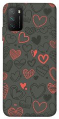 Чехол для Xiaomi Poco M3 PandaPrint Милые сердца паттерн