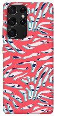 Чехол для Samsung Galaxy S21 Ultra PandaPrint Red Zebra print паттерн