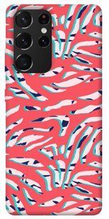 Чохол для Samsung Galaxy S21 Ultra PandaPrint Red Zebra print патерн
