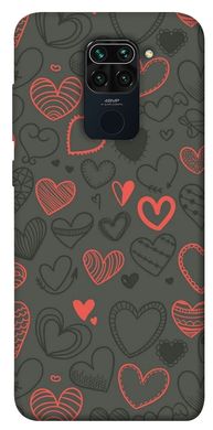 Чехол для Xiaomi Redmi Note 9 / Redmi 10X PandaPrint Милые сердца паттерн