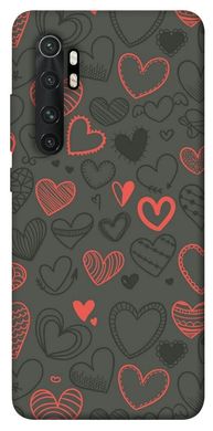 Чехол для Xiaomi Mi Note 10 Lite PandaPrint Милые сердца паттерн