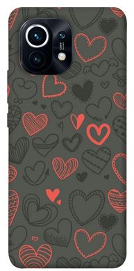 Чехол для Xiaomi Mi 11 PandaPrint Милые сердца паттерн