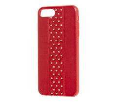 Чохол для iPhone 7 Plus / 8 Plus Leather with metal червоний