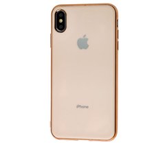 Чохол для iPhone Xs Max Silicone case матовий (TPU) рожево-золотистий