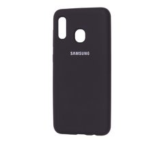 Чохол для Samsung Galaxy A20 / A30 Silicone Full чорний з закритим низом і мікрофіброю