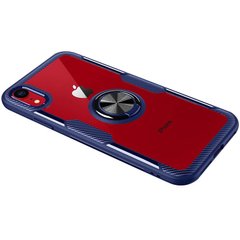 TPU + PC чохол Deen CrystalRing for Magnet (opp) для Apple iPhone XR (6.1 "") Безбарвний / Синій