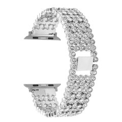Стальной ремешок для Apple Watch 42/44/45 mm браслет Crystal Band Silver