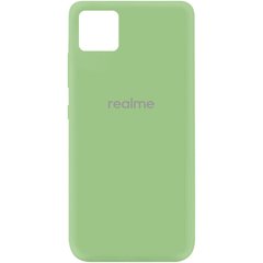 Чехол для Realme C11 Silicone Full с закрытым низом и микрофиброй Мятный / Mint