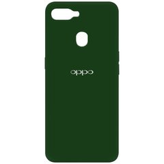 Чехол для Oppo A5s / Oppo A12 Silicone Full с закрытым низом и микрофиброй Зеленый / Dark green