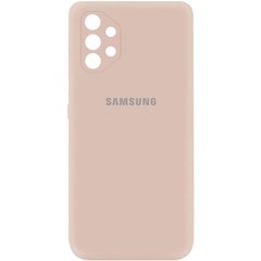 Чехол для Samsung Galaxy A72 4G / A72 5G Silicone Full camera закрытый низ + защита камеры Розовый / Pink Sand