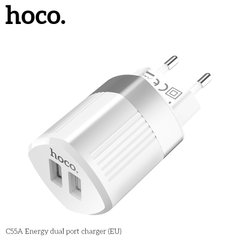 Адаптер мережевий HOCO Energy C55A | 2USB, 2.4A |