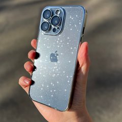 Чехол с блестками для Iphone 13 Brilliant Acrylic Case + защита камеры Silver