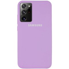 Чохол для Samsung Galaxy Note 20 Ultra Silicone Full (Бузковий / Lilac) з закритим низом і мікрофіброю