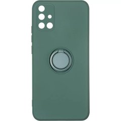 Чехол TPU Candy Ring Full Camera для Samsung Galaxy A71 (Зеленый / Pine green)