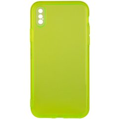 Матовый полупрозрачный TPU чехол с защитой камеры для Apple iPhone X / XS (5.8") (Зеленый / Light Green)