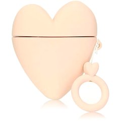 Силіконовий футляр Lucky Heart series для навушників AirPods2 + кільце (Рожевий)