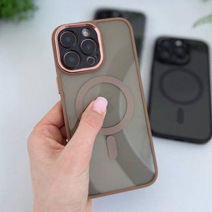 Чехол для iPhone 16 Pro Max Premium acrylic case Затемненная стенка Desert gold