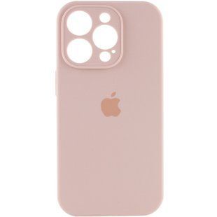 Чехол для Apple iPhone 13 Pro Silicone Full camera закрытый низ + защита камеры / Розовый / Pink Sand