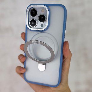 Чохол протиударний для iPhone 12 / 12 Pro Matt Guard MagSafe Case + кільце-підставка Sierra Blue