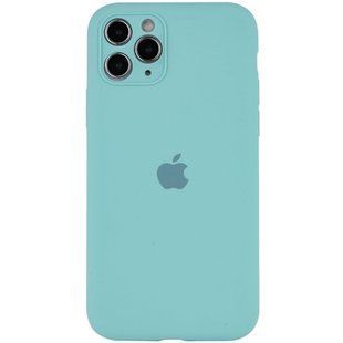 Чохол для Apple iPhone 12 Pro Max (6.7") Silicone Full camera закритий низ + захист камери (Бірюзовий / Ice Blue)