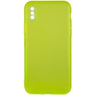 Матовий напівпрозорий TPU чохол із захистом камери для Apple iPhone X / XS (5.8 ") (Зелений / Light Green)