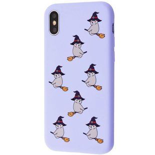 TPU чехол WAVE Fancy для Apple iPhone XS Max (6.5") (Bear on broom / Light purple)