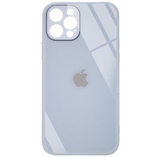 TPU+Glass чохол GLOSSY Logo Full camera (opp) для Apple iPhone 12 Pro (6.1") (Блакитний)