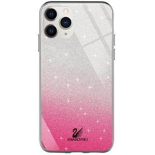 TPU+Glass чехол Swarovski для Apple iPhone 11 Pro Max (6.5") (Малиновый)