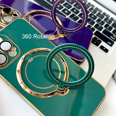 Чехол для iPhone 13 Glitter Holder Case Magsafe с кольцом подставкой + стекло на камеру Blue