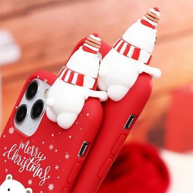 Чехол Пушистый Новогодний для Iphone 14 Pro  Plush Series White