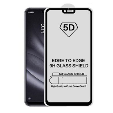 5D стекло для Xiaomi Mi8 Lite Черное - Полный клей / Full Glue