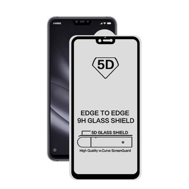 5D скло для Xiaomi Mi8 Lite Чорне - Повний клей / Full Glue