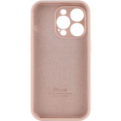 Чехол для Apple iPhone 13 Pro Silicone Full camera закрытый низ + защита камеры / Розовый / Pink Sand