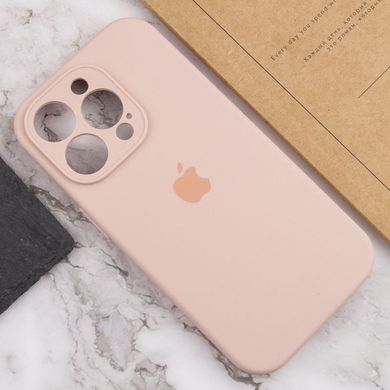 Чохол для Apple iPhone 13 Pro Silicone Full camera закритий низ + захист камери / Рожевий / Pink Sand