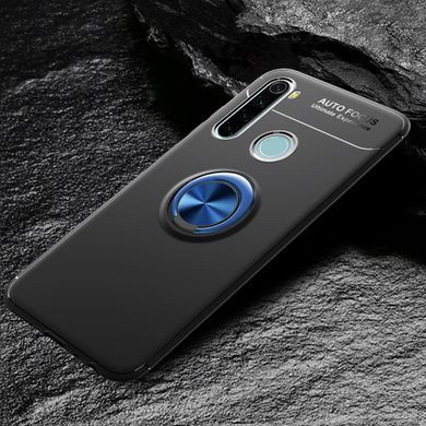 TPU чехол Deen ColorRing под магнитный держатель (opp) для Xiaomi Redmi Note 8T (Черный / Синий)