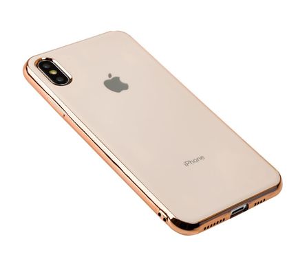 Чехол для iPhone Xs Max Silicone case матовый (TPU) розово-золотистый