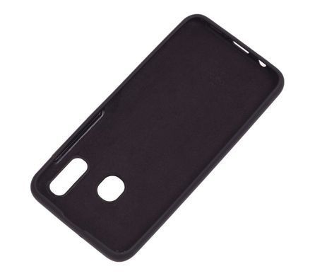 Чехол для Samsung Galaxy A20 / A30 Silicone Full черный c закрытым низом и микрофиброю