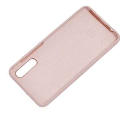 Чохол для Samsung Galaxy A70 (A705) Silicone Full блідо-рожевий з закритим низом і мікрофіброю