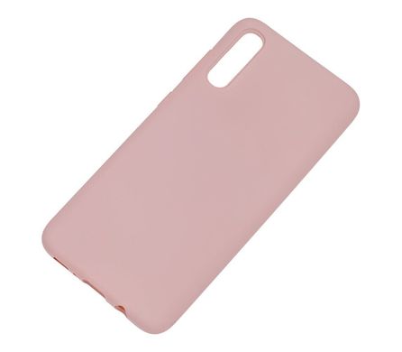 Чехол для Samsung Galaxy A70 (A705) Silicone Full бледно-розовый с закрытым низом и микрофиброй