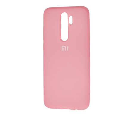 Чехол для Xiaomi Redmi Note 8 Pro Silicone Full светло-розовый с закрытым низом и микрофиброй