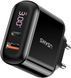 Сетевое зарядное устройство (18W, QC3.0, PD3.0) с дисплеем USAMS T23 Digital Display Fast Charger EU Black (US-CC085), Черный