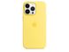 Чехол для Apple Iphone 13 pro Silicone case Original 1:1 full with Magsafe Желтый/Lemon Zest