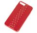 Чехол для iPhone 7 Plus / 8 Plus Leather with metal красный