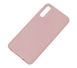Чехол для Samsung Galaxy A70 (A705) Silicone Full бледно-розовый с закрытым низом и микрофиброй
