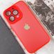 Чохол для iPhone 13 Pro Max Скляний матовий + скло на камеру з мікрофіброю TPU+Glass Sapphire Midnight Red