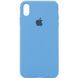 Чехол для Apple iPhone XR (6.1"") Silicone Case Full с микрофиброй и закрытым низом Голубой / Cornflower