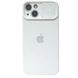 Чохол для iPhone 13 Silicone with Logo hide camera + шторка на камеру White